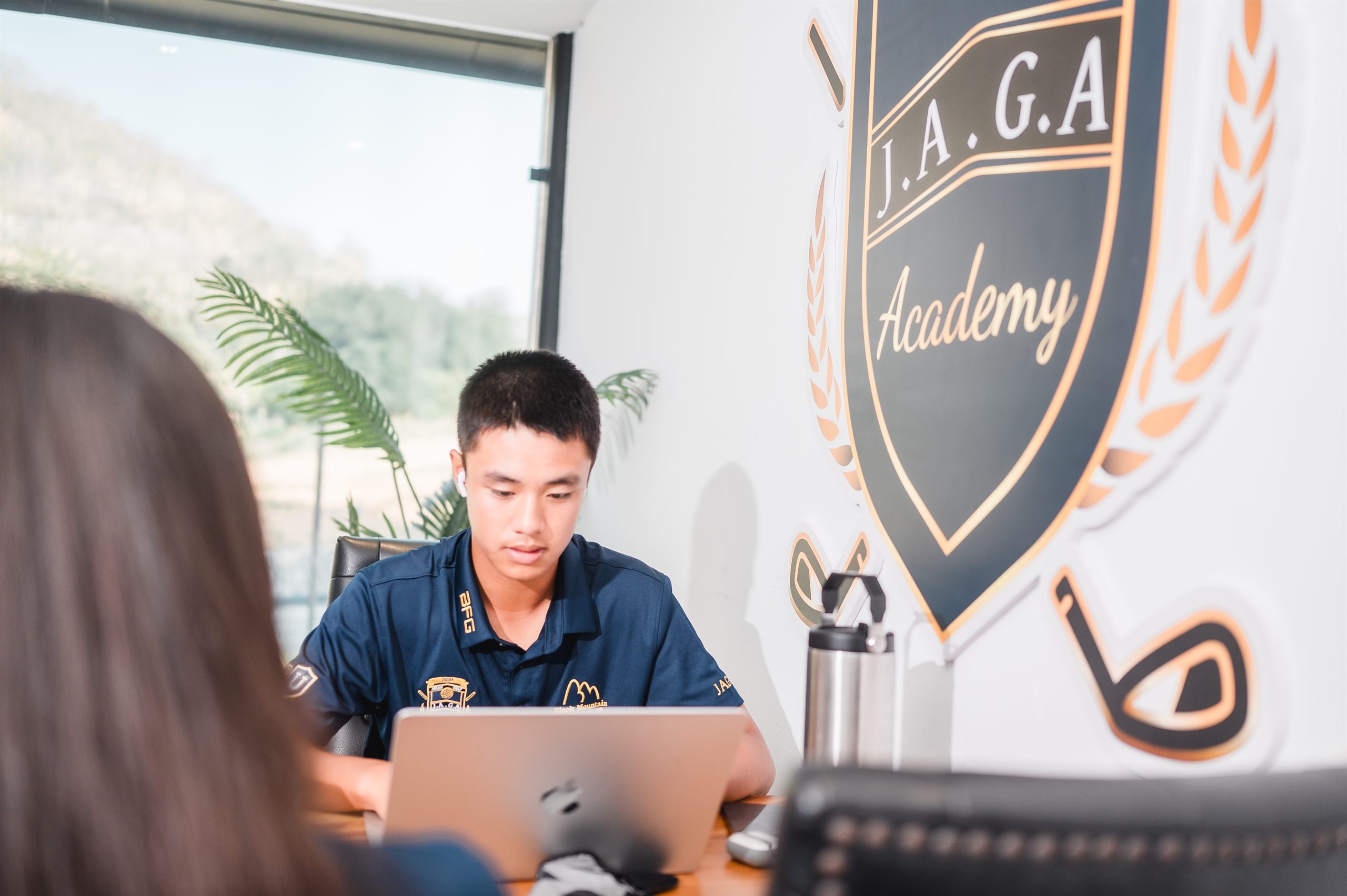 A JAGA student-athlete studying at the academy